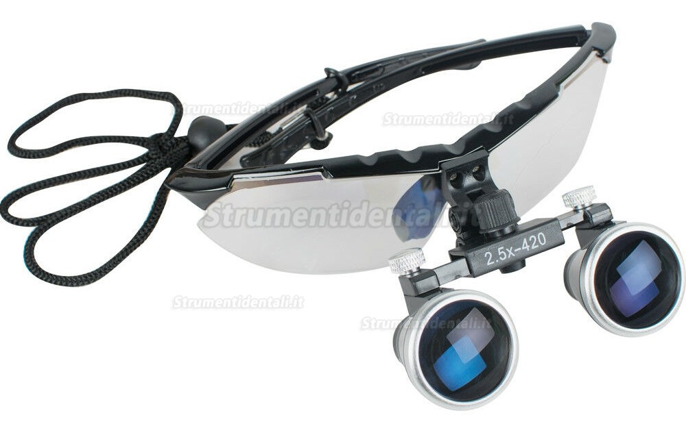 Occhiali binoculari ingranditori per dentisti 2.5X 420mm